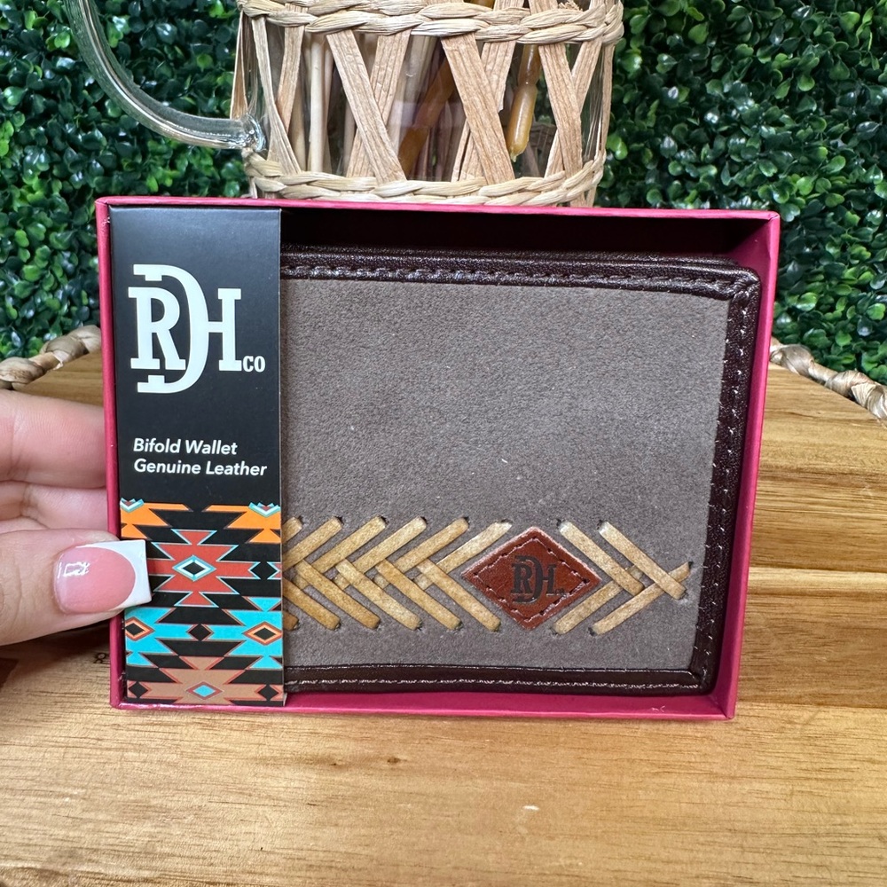 Genuine leather Brown Bifold Wallet new‎ in box western
